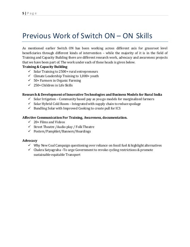 leadership project proposal project proposal for skill development training
